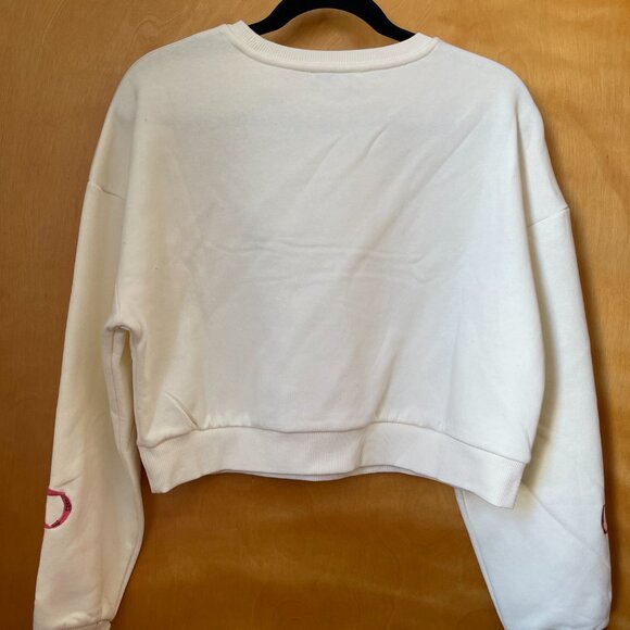 NWT Francesca's Longsleeve Crewneck Embroidered Bow Sweatshirt Size S - Picture 6 of 9
